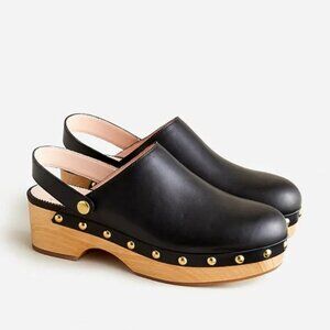 J. Crew Women’s Convertible Leather Clogs Black Mules Size 8.5 New